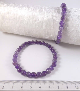 Amethystquarz - Kugelarmband 6 mm