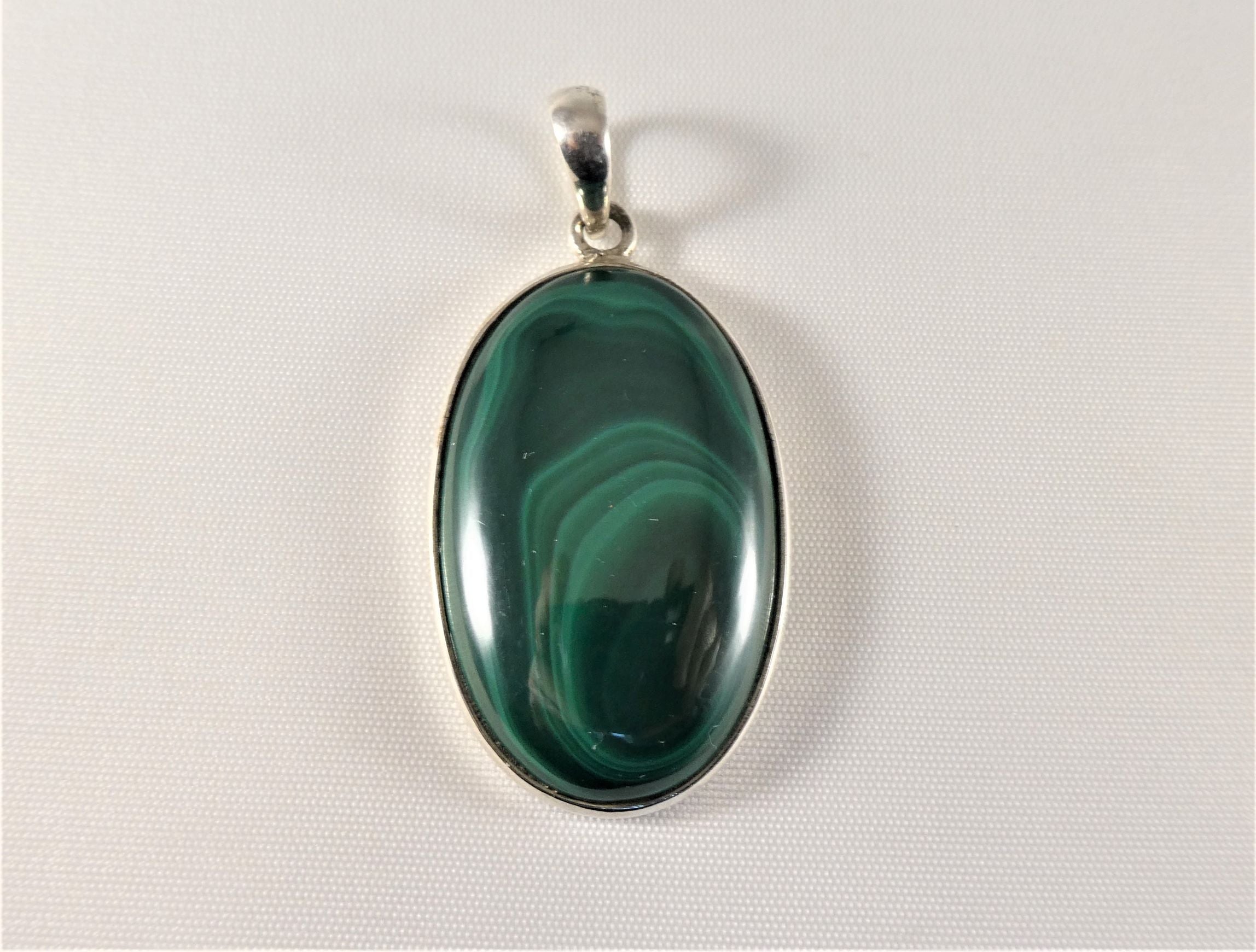 Malachit - Cabochon - silber gefasst