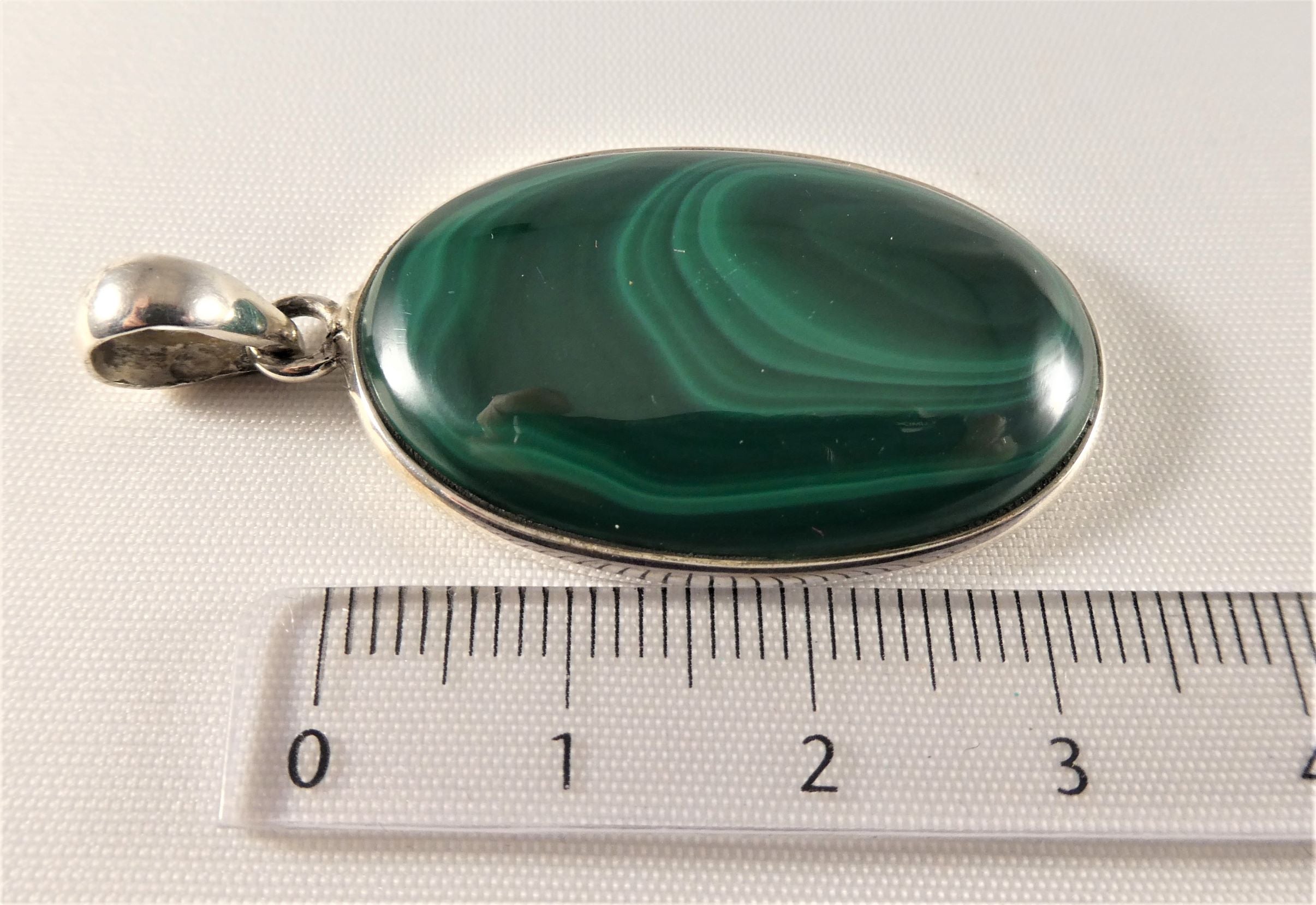 Malachit - Cabochon - silber gefasst