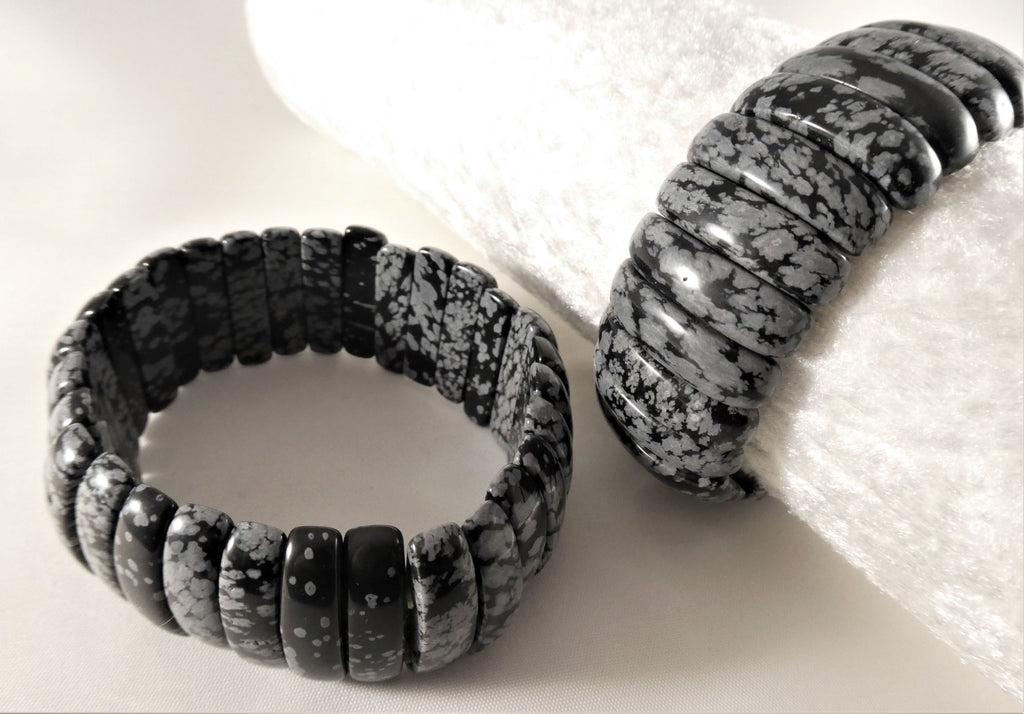 Obsidian - Schneeflockenobsidian - Spangenarmband