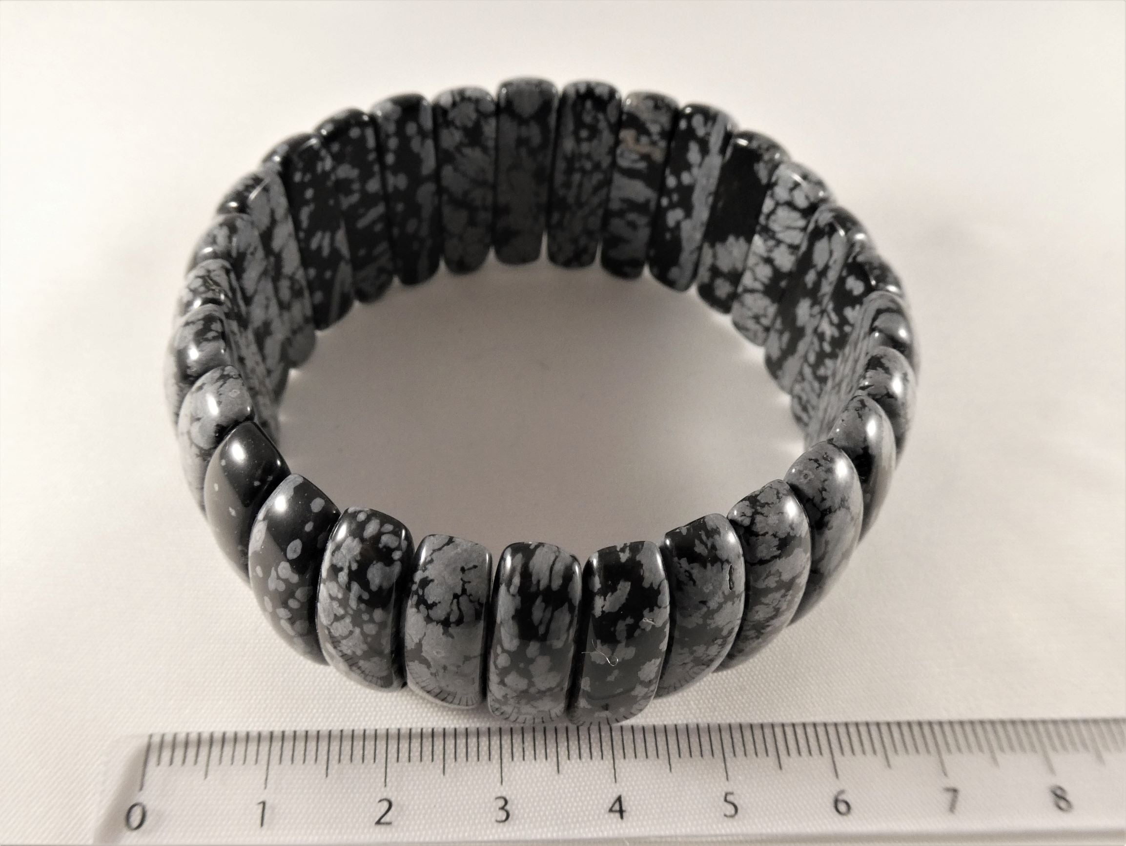 Obsidian - Schneeflockenobsidian - Spangenarmband