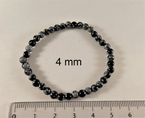 Obsidian - Schneeflockenobsidian - Kugelarmband