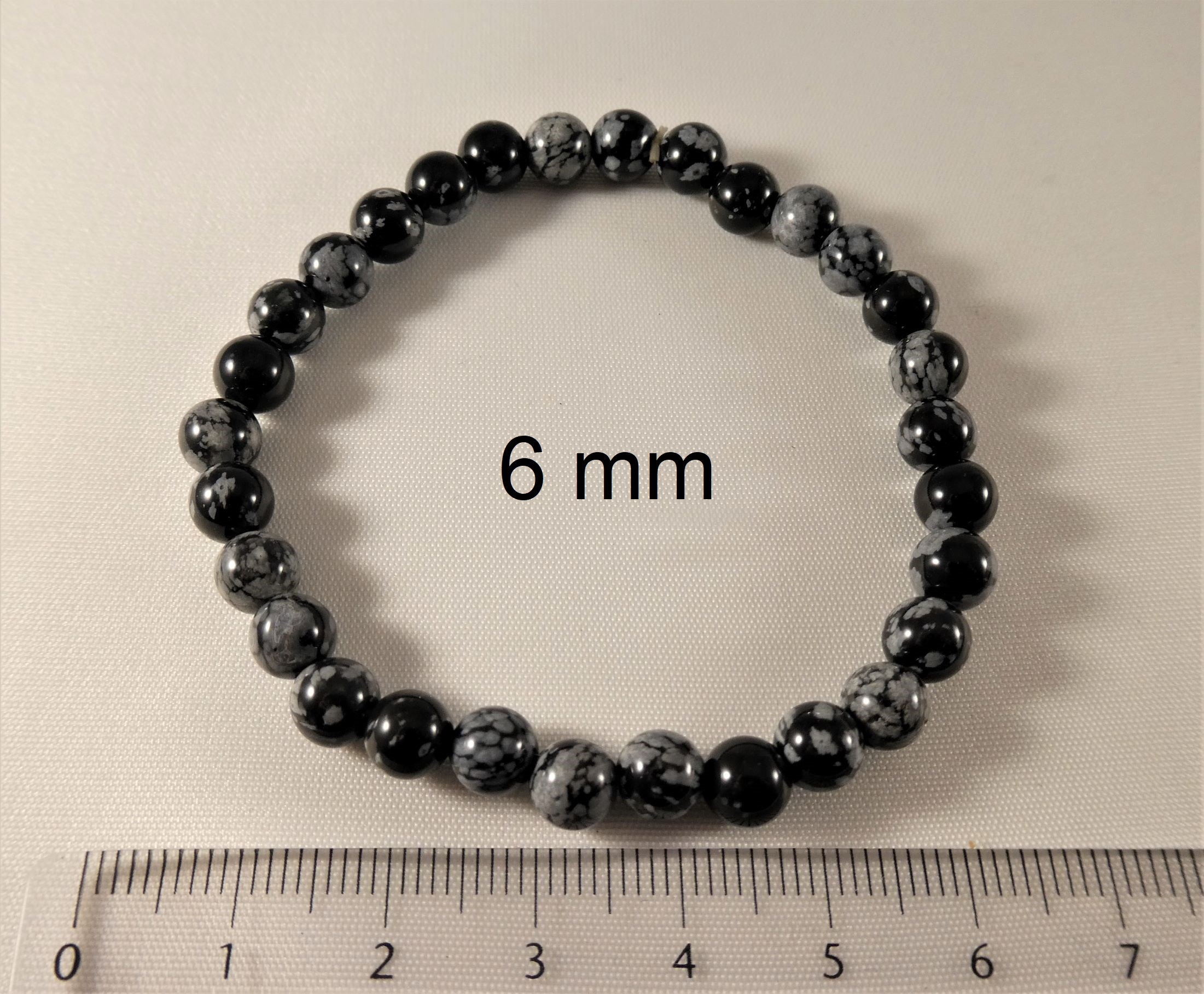 Obsidian - Schneeflockenobsidian - Kugelarmband